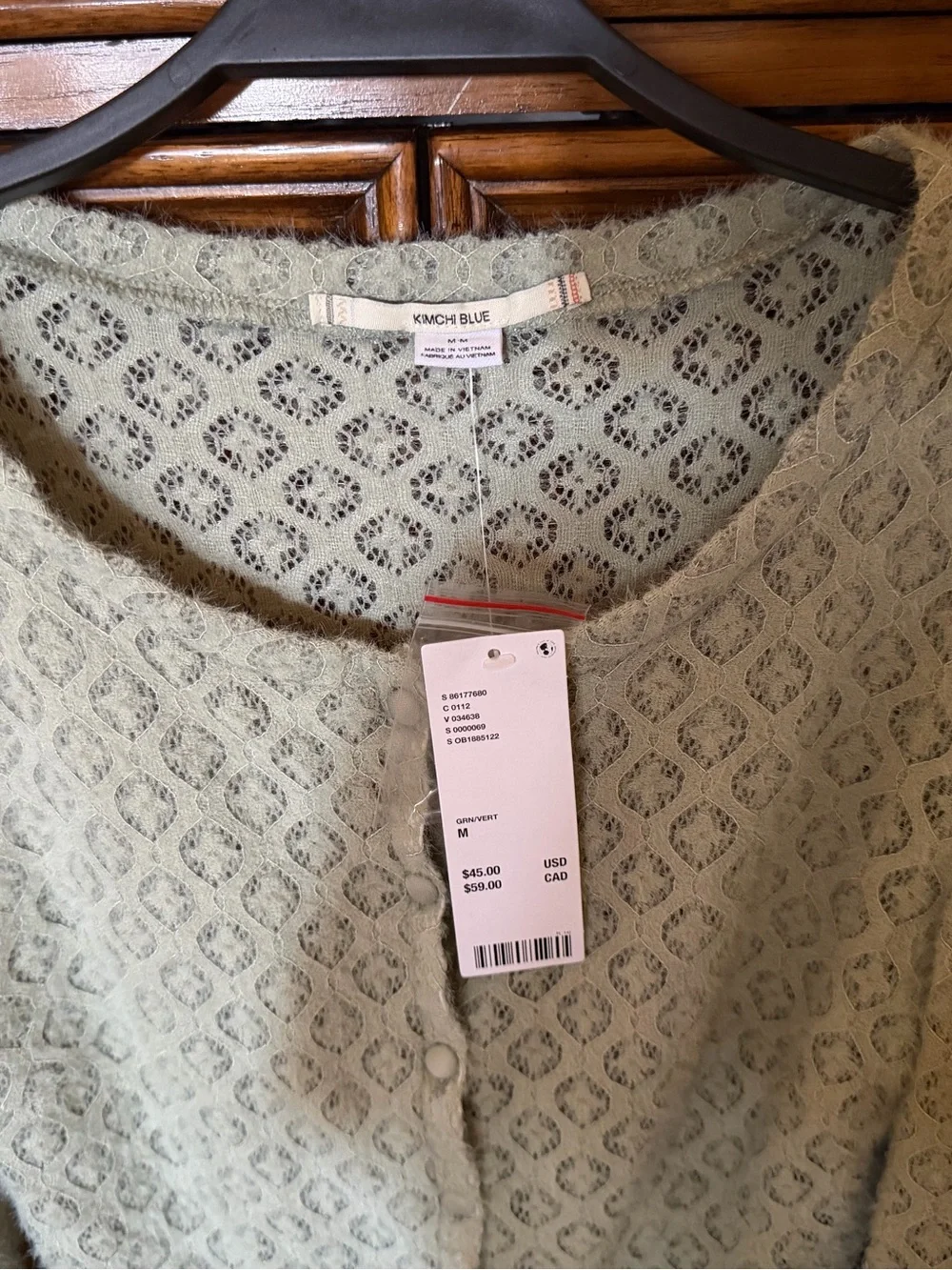 NWT Urban Outfitters Kimchi Blue Cassidy Cardigan in Sage - Picture 6 of 6